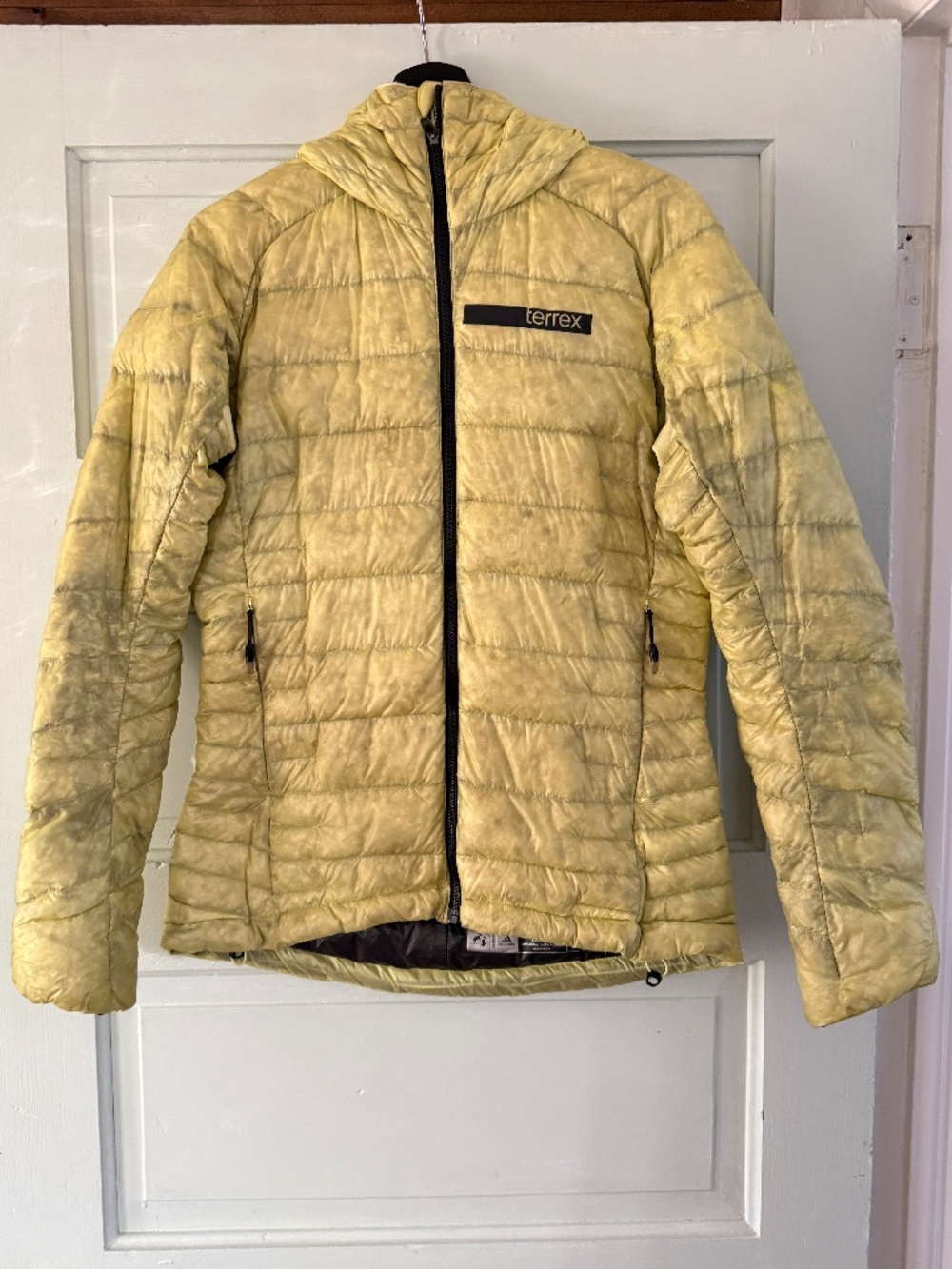 Ladies Yellow Adidas Puffy Terrex Jacket Small